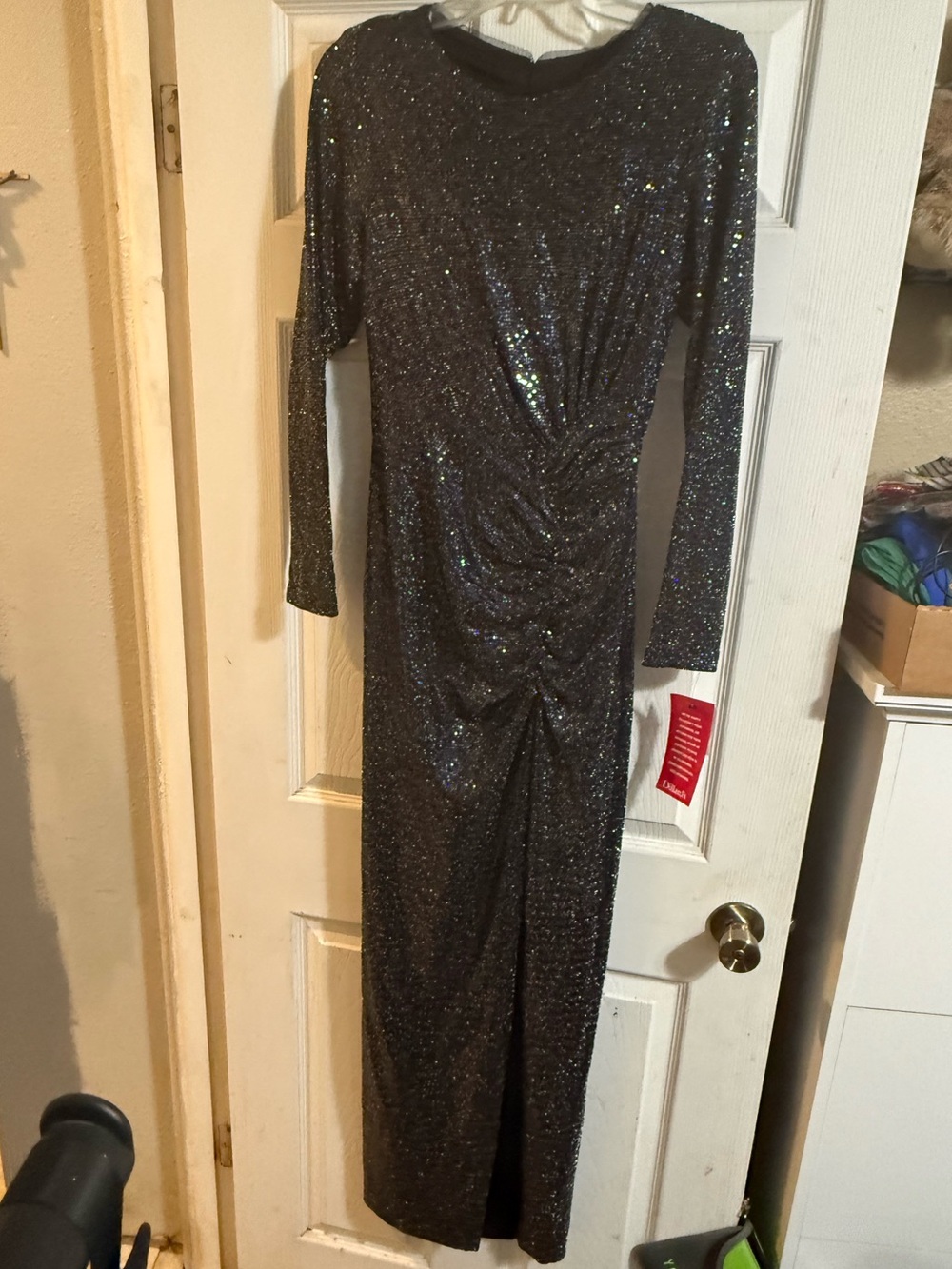 Xscape Black Sparkle Evening Dress